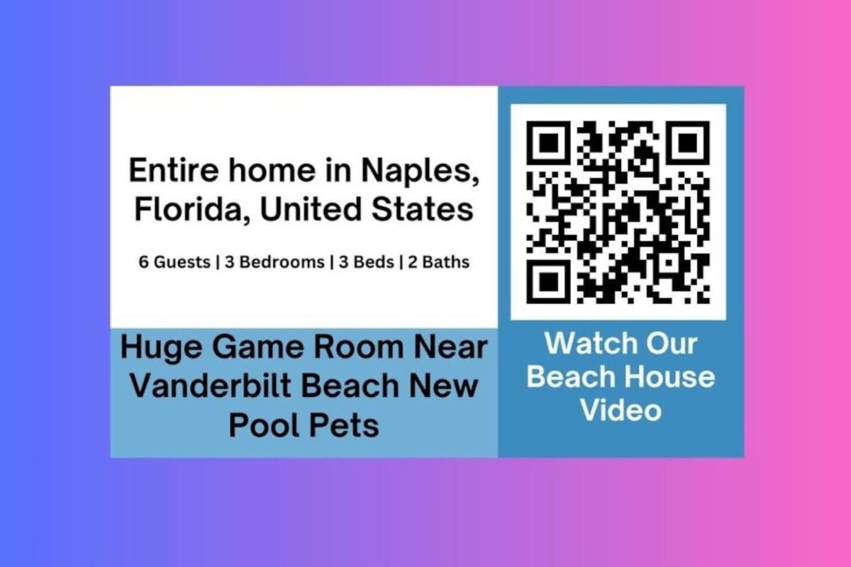 Huge Game Room-near Vanderbilt Beach-new Pool-pets Villa *